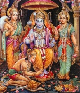 Ram Sita Hanuman in the Darbar